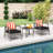 3 Pcs Patio Pe Wicker Furniture Set With 5-level Adjustable Backrest Bistro Set