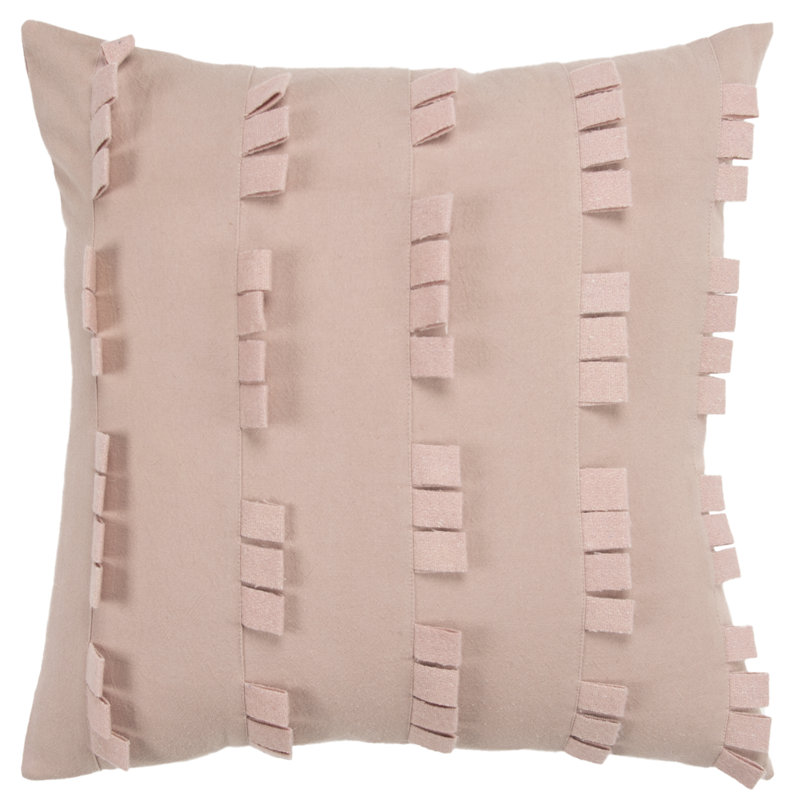 Housse de coussin en coton carrée/insert, Rosé