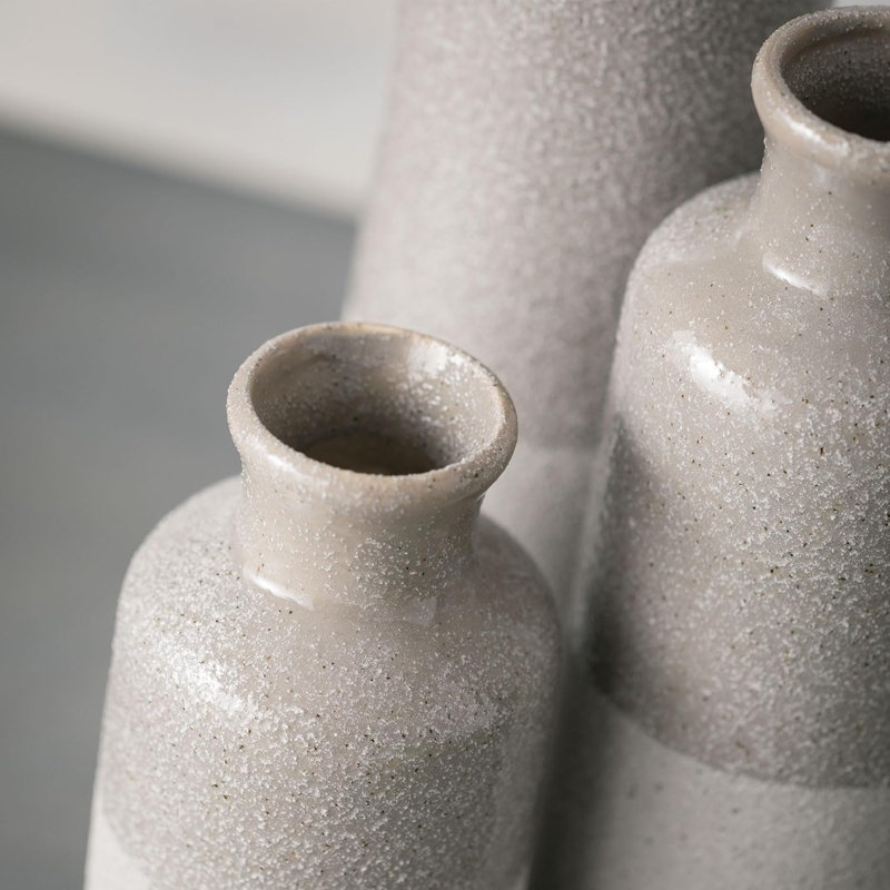 Ensemble de vases en céramique (3 pièces), Gris