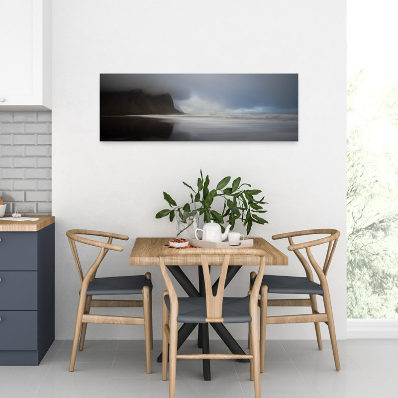 «Serenity Abstract Peaceful Serene Autumn Beach», art mural, H 12 po x l 36 po