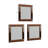 Elegant 3-Piece Mirror Set, Bronze Framed, 15.7 x 15.7 x 1.2 inches | 100% MDF Construction, Ecological Flotal-E Mirror | Wall-Mountable Design, Modern Copper Color - Perfect for Any Home Decor