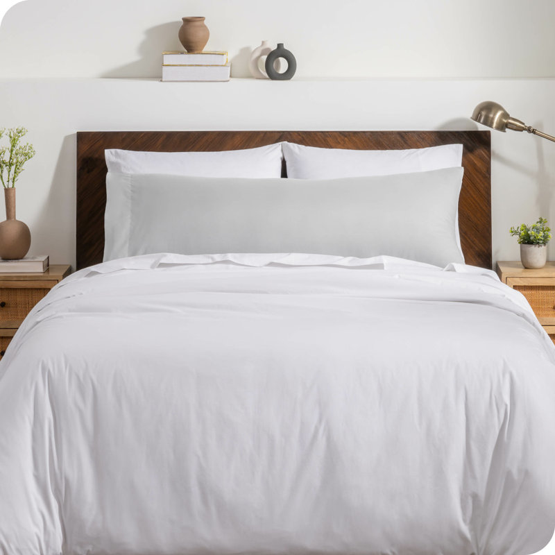 Microfiber Body Pillowcase Envelope Closure, Cloud Grey