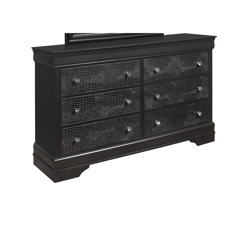DRESSER EN CRUCODILE, Gris métallisé