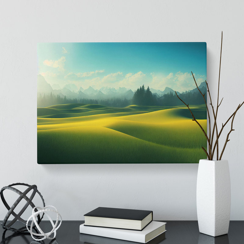 Serene Meadow Landscape Vol.1 - Wrapped Canvas, 40cm H x 60cm W x 3cm D
