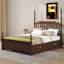 Base de lit plateforme classique en bois avec tête de lit à broche, lit gigogne simple TG et 2 tiroirs de rangement-133218383