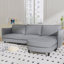 Canapé de grande taille à 3 places de 107,8 po, canapés en L avec repose-pieds mobile, accoudoirs avec poches, fauteuils en tissu modernes pour salon, appartement, bureau-2017859721