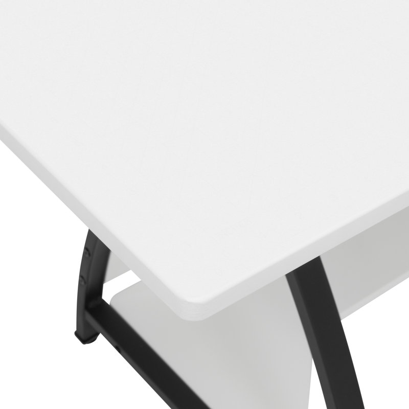 Comet Plus Adjustable Black and White Hobby Desk with Storage