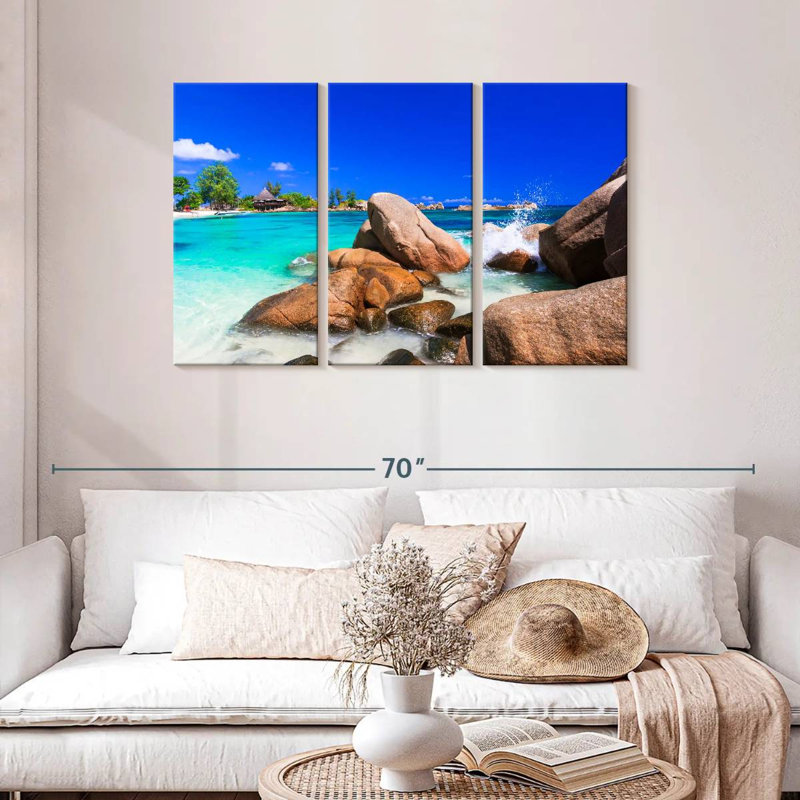 Gillard Seychelles, île tropicale, H 28 po x l 45 po