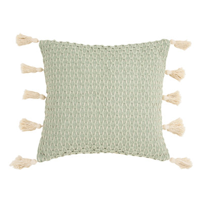  Seaglass Textured Diamond Woven Throw Pillow