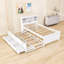Lit plateforme en bois Brinna avec 3 tiroirs, tête de lit, gigogne simple et ports USB-1736819761-1736819766
