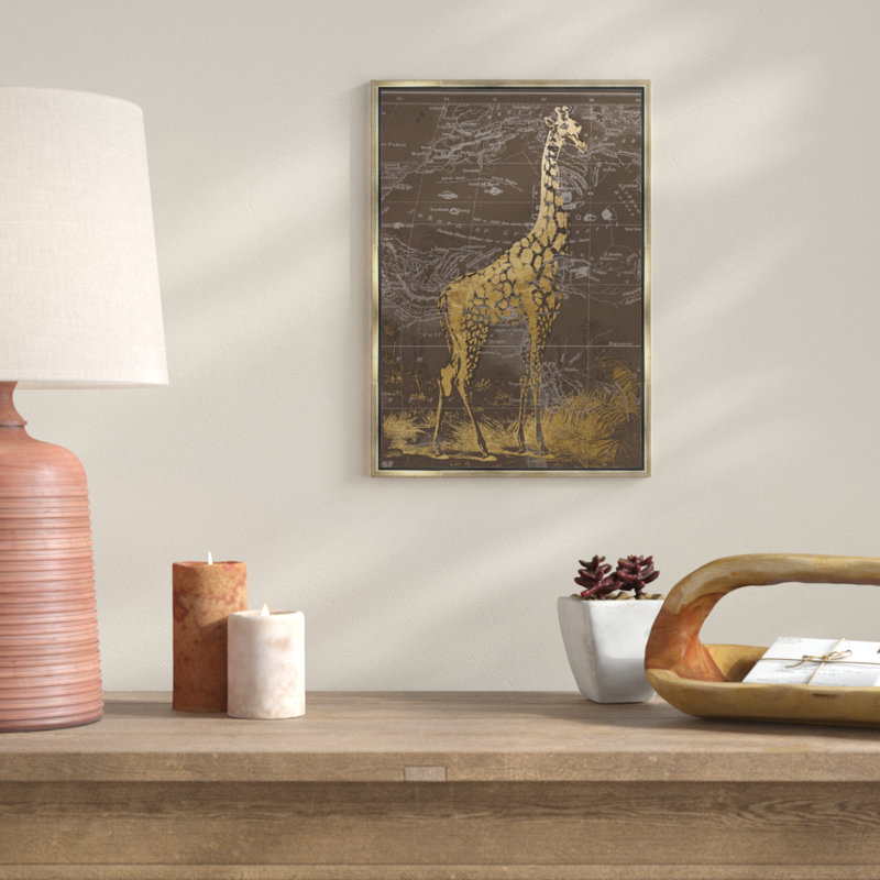 Girafe Sahara - impression encadrée, H 26 po x l 18 po x P 0,5 po