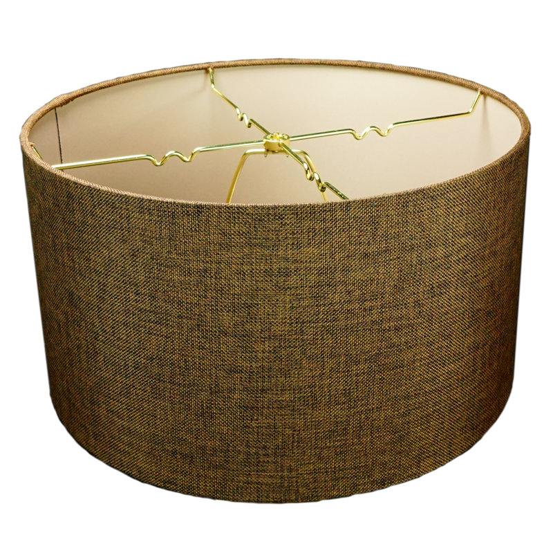Abat-jour tambour H 10 po x l 18 po, Toile de jute chocolat