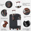 Ensemble de bagage à main à ouverture frontale de 20 pouces avec sac de voyage extensible, ensemble de valises en ABS rigide avec port USB, porte-gobelet-132153763