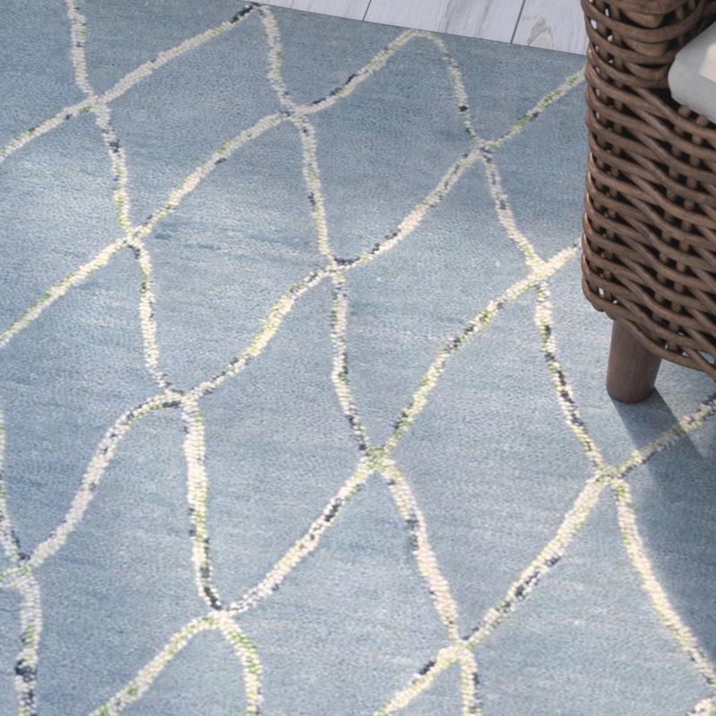Wool Geometric Indoor Rug, Rectangle 3'6" x 5'6"