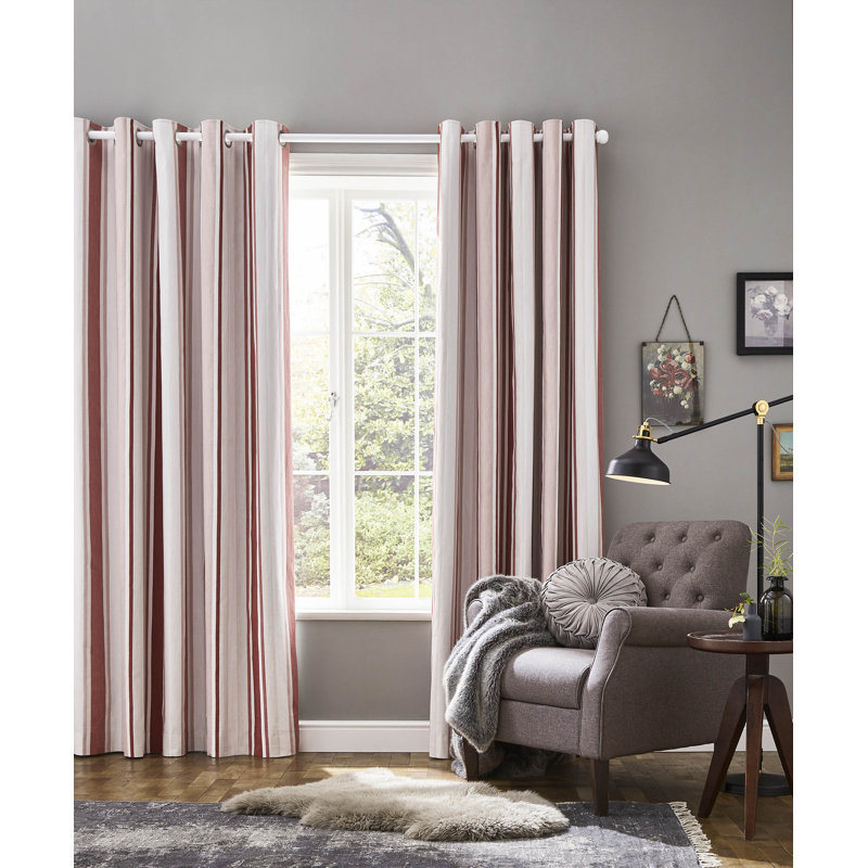 Awning Stripe Pair, 163 W x 183 D cm, Red