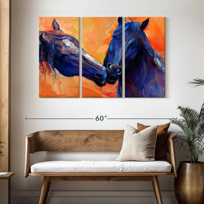 Blue Horses, 32" H x 50" W