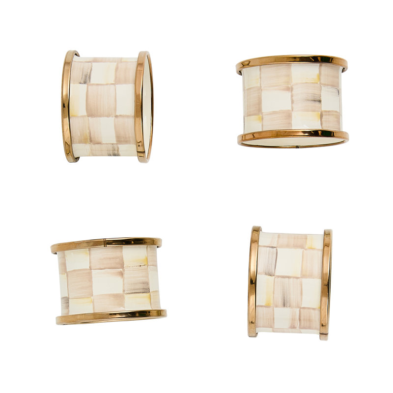 Mocha Check Napkin Rings