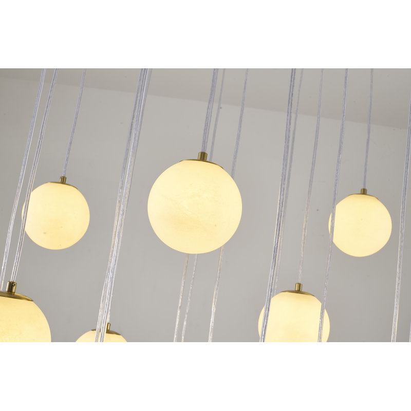 Lustre multicolore transitionnel 18 lumières , Laiton