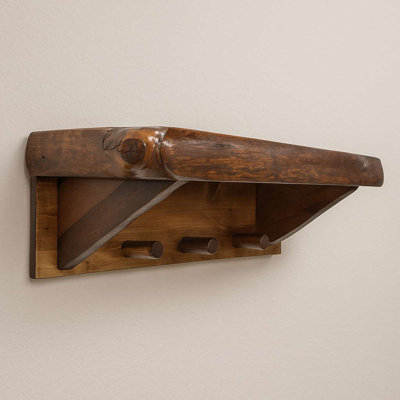Tablette murale Live Edge, 3 pi avec chevilles en teinture américaine