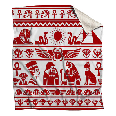 Egyptian Hieroglyphics Symbols Blankets