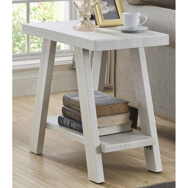 Table d'appoint Contemporary, H 22 po x l 24 po x P 14 po, Blanc