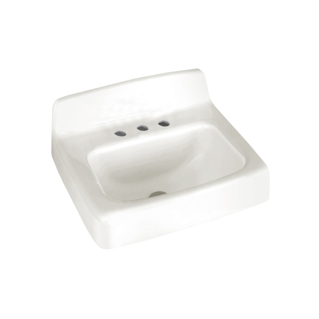 American Standard Regalyn 18'' White Vitreous China Square Bathroom Sink with Overflow American Standard Faucet