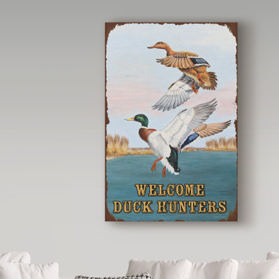 « duck hunt », affiche rétro sur toile tendue