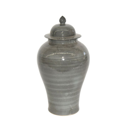 20 in H Iron Gray Temple Jar Small Porcelain