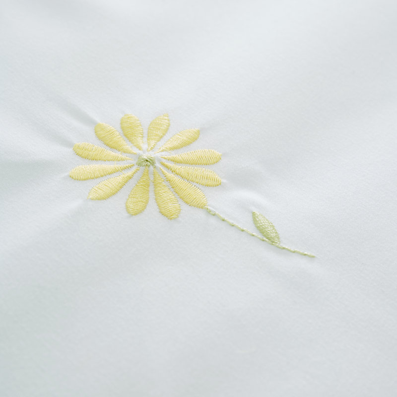 Lorna Embroidered Daisy Duvet Cover Set, Single - 1 Standard Pillowcase