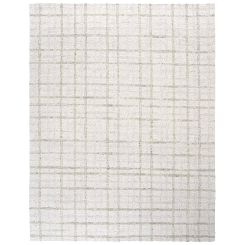 Plaid Wool Hand Tufted Area Rug, Rectangle 244 x 305 cm