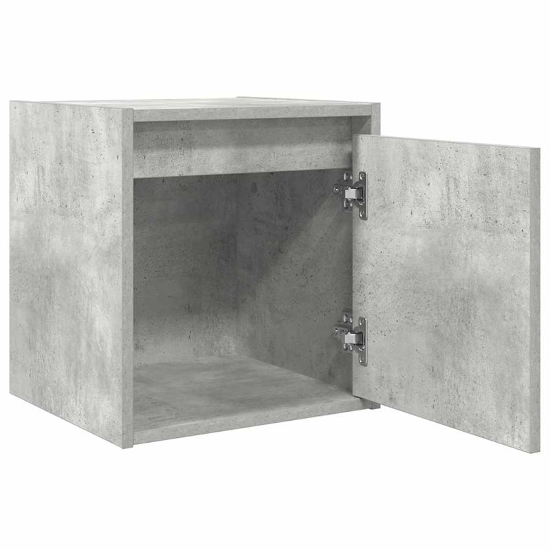 Wall-Mounted Bedside Cabinet 38X34x40 Cm, Concrete Grey, 1