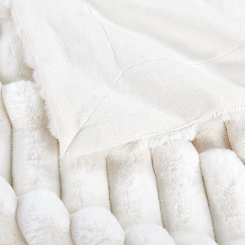 Throw Blanket, Ivory, 152.4cm x 203.2cm