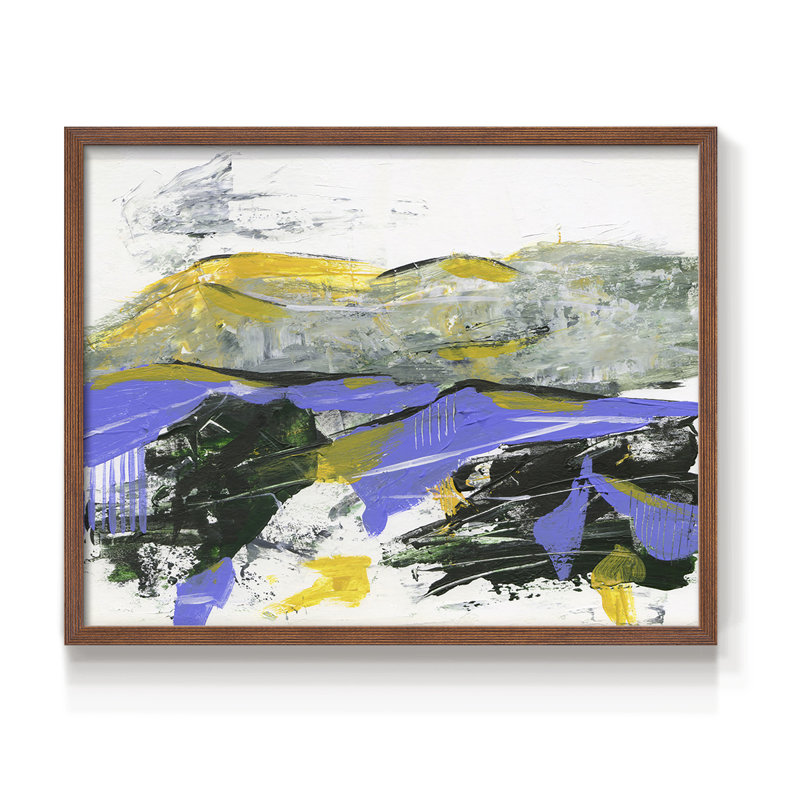 Silent Mountain IV - Reproduction encadrée - Restickable, H 22 po x l 28 po, Noyer