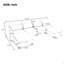 Canapé modulaire d'angle avec deux repose-pieds