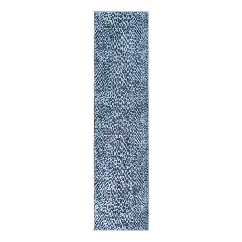 Tapis bleu marine à motif animalier Langley Street®, Tapis de couloir 2 pi x 8 pi