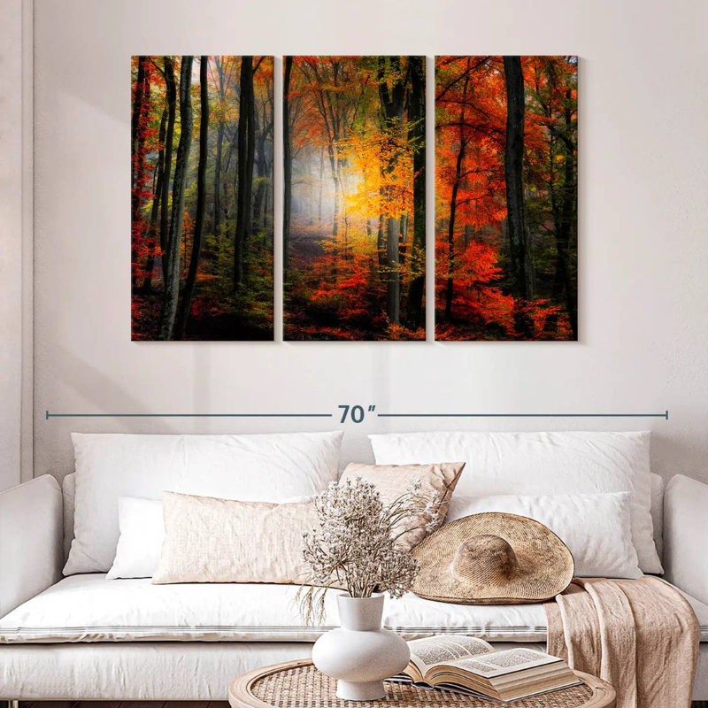 Forêt brumeuse d'Alvord en automne, H 32 po x l 50 po