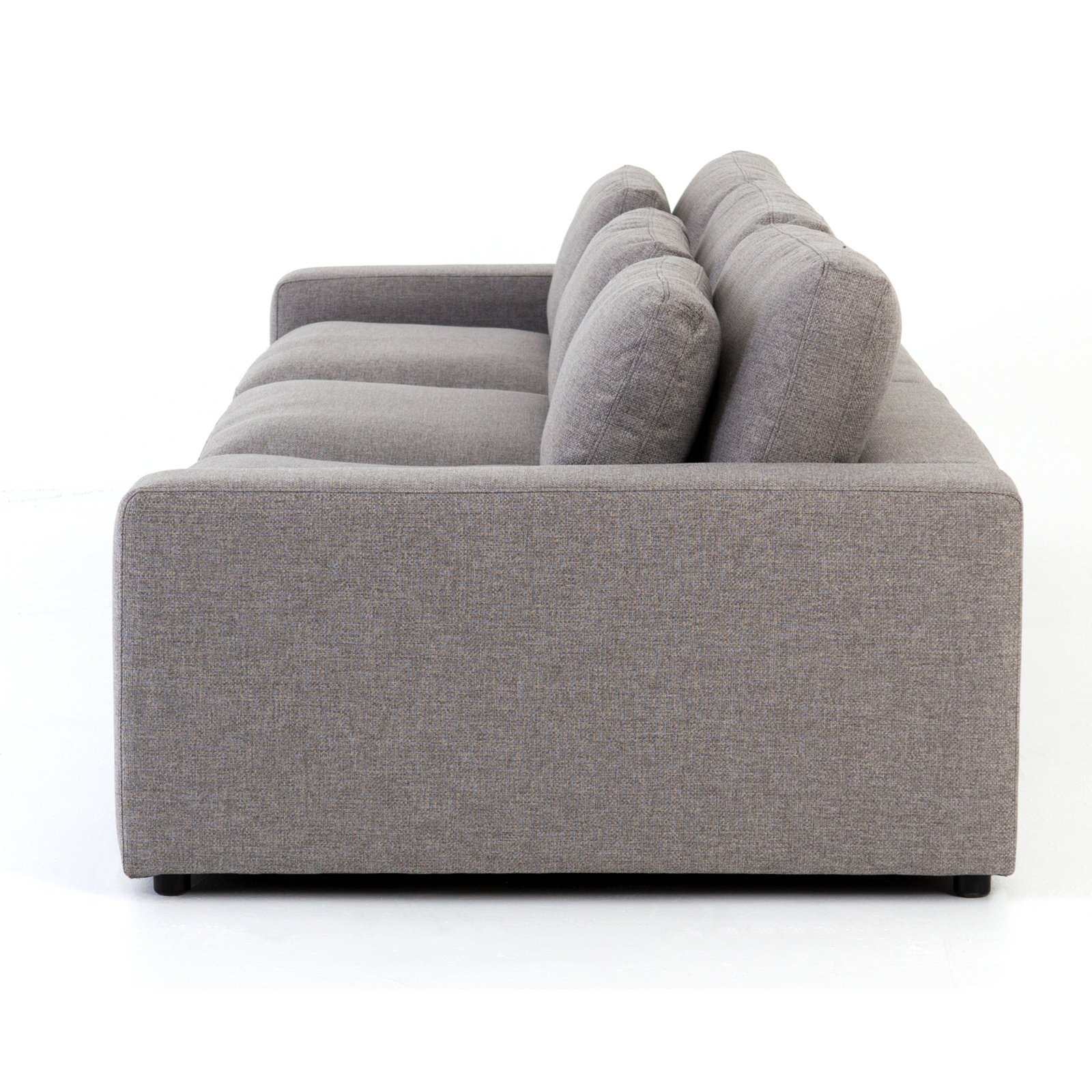 Marselle 131'' Upholstered Sofa, Gray Rayon / Viscose