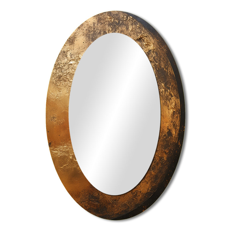 Bronze Moon Beam - Large Wall Mirror On Metal, 36" x 24", Oval