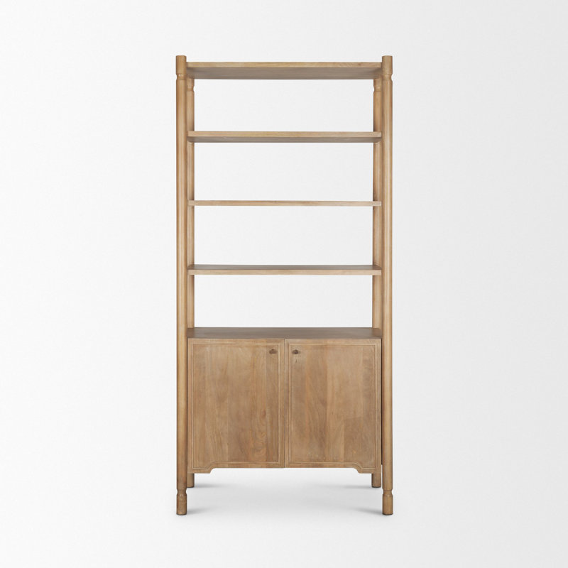 Étagère ouverte 2 portes en bois brun clair Edward, Honey Brown