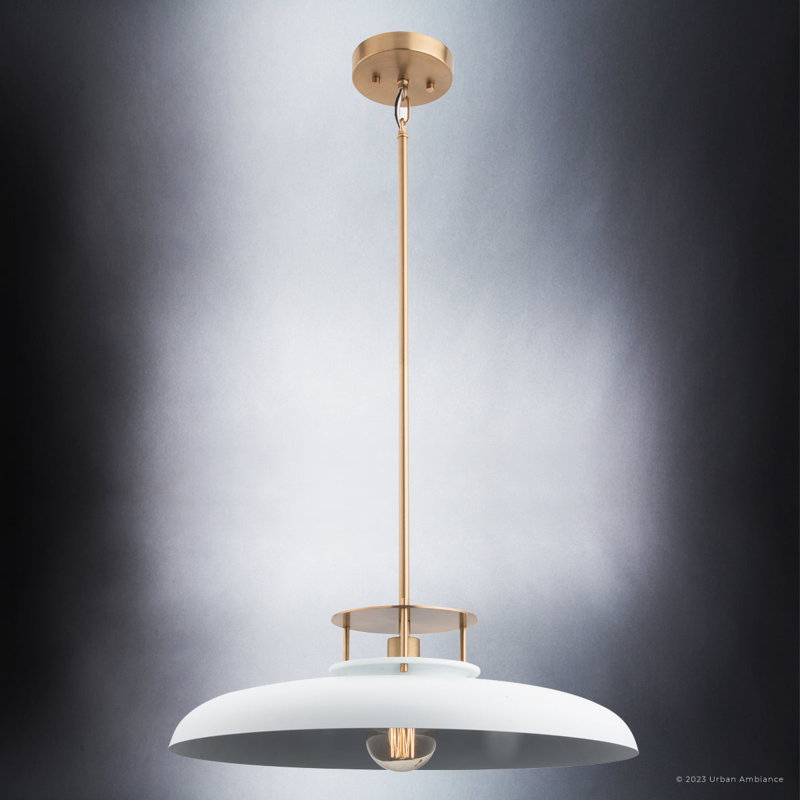 Moneeb 1 - Light Dome Pendant, Matte White, Gold
