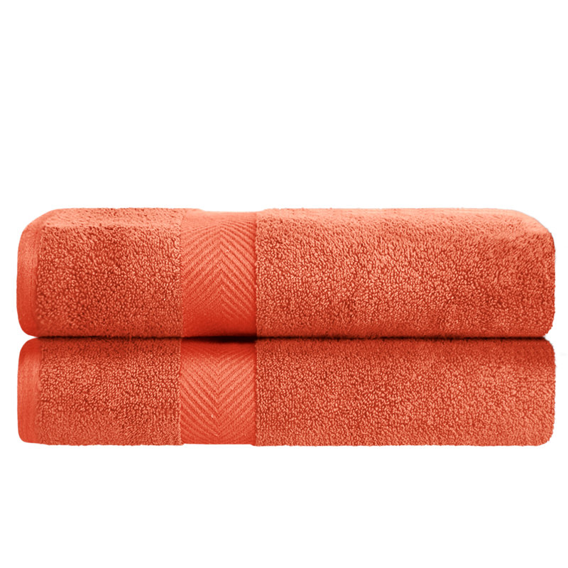 Blue Nile Mills 100% Cotton Zero Twist Bath Sheet, Brick Orange
