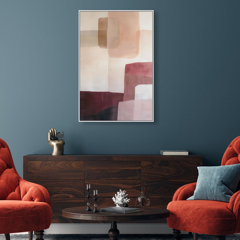 Ruby Dreams I Canvas Abstract Print by Oliver Gal, Black Frame, 10 x 15, 46"H x 31"W, White Frame