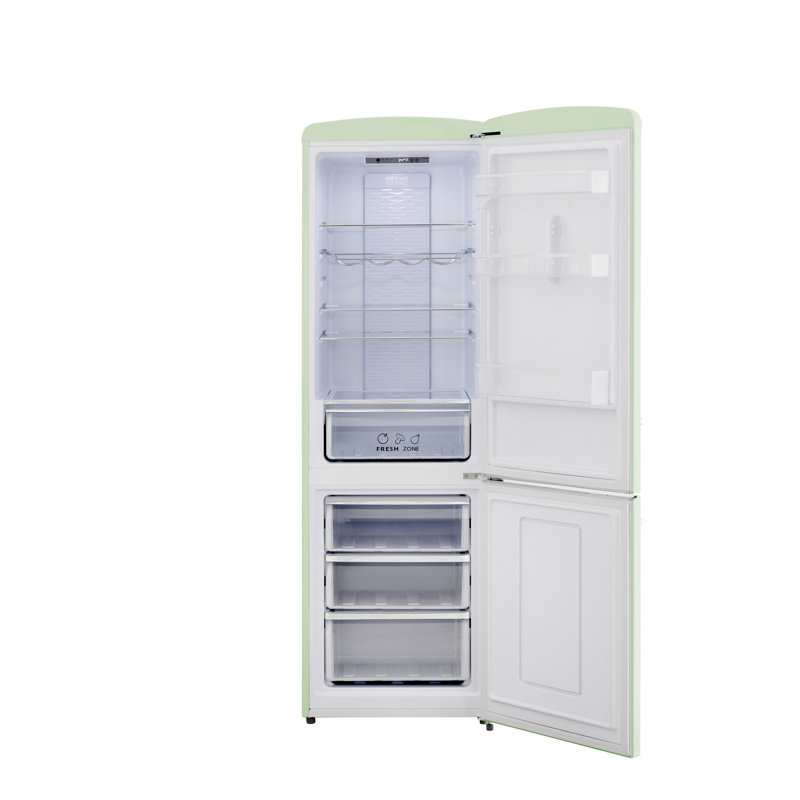 RR2 12 cu. ft. Retro Refrigerator Full Size Fridge Bottom Freezer Frost Free Multiflow 360°, Light Green
