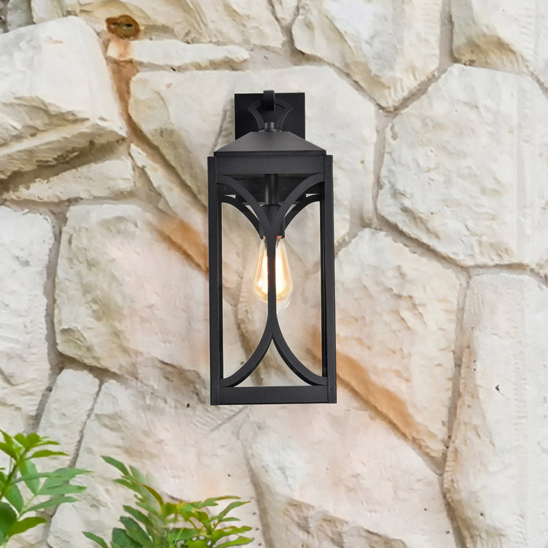 Lanterne murale moyenne 1 lumière Esmeray - noir mat avec verre transparent Esmeray, H 21,13 po x l 7,50 po x P 9,13 po