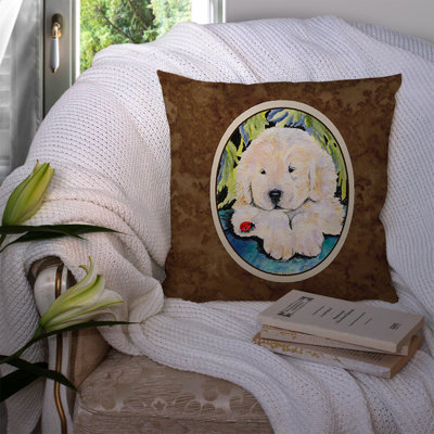 Golden Retriever Outdoor Reversible Throw Pillow