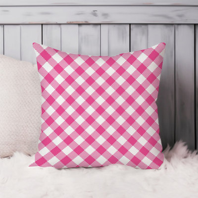 Abstract Pink Plaid Pattern IV Modern