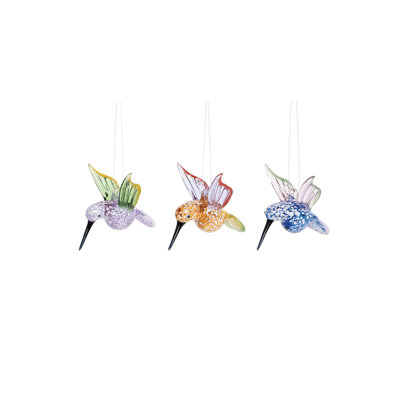 Ornement figurine suspendu artglass hummingbird