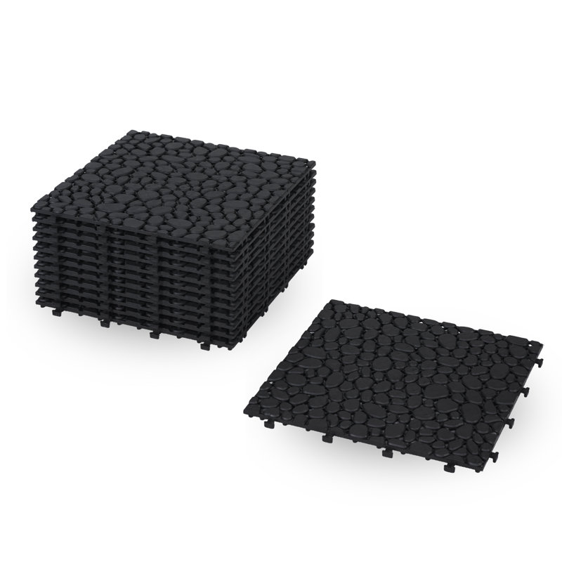 Carreaux de terrasse en plastique, Noir