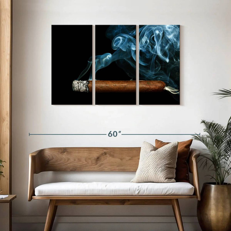 Senne Cigar With Smoke, 28" H x 45" W