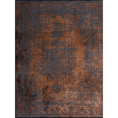 Rapture Black/Orange Abstract Luxury Area Rug